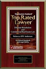 Martindale-Hubbell | Top Rated Lawyer | Dispute Resolution and Commercial Real Estate Law | Rebecca BW Anderson